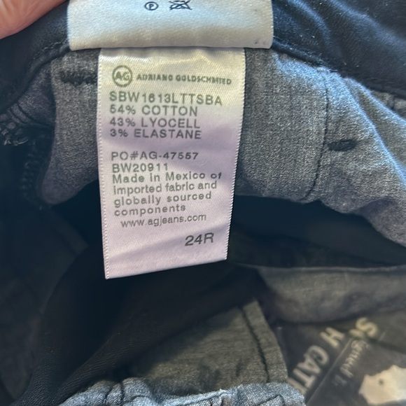 AG Adriano Goldschmied Caden Leatherette Tailored Trousers Black Pant Sz 24 - Picture 13 of 16